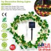 Artificial Ivy Solar Powered String Lights 72Pcs Leaves 20Pcs LED Beads Fake Leaf Fairy Lamps IP65 Waterproof DIY Decorative Night Light For Wedding K