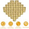 24Pcs Gold Votive Tealights Candle Holders Mercury Glass Shinny Candle Holders For Wedding Birthday Party Home Decoration Table Centerpiece