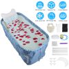 Portable Collapsible Bathtub Freestanding Soaking Shower Bath Tub Foldable Shower Stall Tub 330LBS Max Load with Inflatable Backrest and Water Seat St