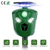 Electric Solar Powered Ultrasonic Animal Repeller 360° Ultrasonic Animal Driver with Motion Sensor LED Flashing Lights Waterproof Outdoor Animal Repel