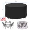 91x43in Circular Table Cover 6-Seat UV Water Resistant Outdoor Furniture Protector For Small Round Table Chairs Set