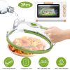 2Pcs Transparent Microwave Covers for Food Splatter Cover Lid Food Splatter Guard Protector with Handle Adjustable Steam Vents Water Storage Box