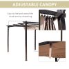 10' x 13' Outdoor Retractable Pergola Canopy, Aluminum Patio Pergola, Backyard Shade Shelter for Porch Party, Garden, Grill Gazebo, Brown - as Pic