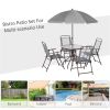 Outdoor dining table and chair package with umbrella - as picture