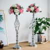 Gold/Silver Wedding Candle Holders Decor Table Centerpiece Pillar Flower Vase Rack Stand Road Lead Floral Bouquet Party Supplies - Gold Small - China