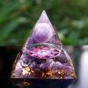 Natural Tiger Eye Orgonite Pyramid Heal Crystals Ball Energy Generator Reiki Chakra Multiplier Orgone Amethyst Meditation Stone - 6cm4 - China