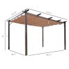 10' x 13' Outdoor Retractable Pergola Canopy, Aluminum Patio Pergola, Backyard Shade Shelter for Porch Party, Garden, Grill Gazebo, Brown - as Pic