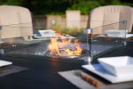 Elegant PE Wicker and Aluminium Patio Dining Fire Pit Table - Round