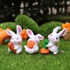 6pcs Animal Cartoon Bunny Kawaii Rabbit Doll Desktop Cake Decoration; DIY Fairy Garden Miniature Accessories - 6 PCS