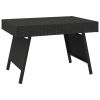 Foldable Side Table Black 23.6"x15.7"x15" Poly Rattan - Black