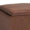 Avalon - Storage Ottoman - Distressed Saddle Brown - as Pic