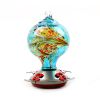 Hummingbird Feeder for Outdoors Hand Blown Colorful Glass Feeder with Ant Moat Gardening Supplies Bird Feeder Ant Proof - k