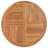 Table Top Solid Teak Wood Round 1" 35.4" - Brown