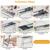 Foldable BBQ Grill Portable Charcoal Barbeque Grill Stainless Steel BBQ Grill For Picnic Camping - Silver