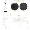 Solar Powered Dragonfly Lights Wind Chimes LED Color Changing Hanging Wind Lamp Waterproof Decorative Night Lamp - Multi-Color