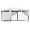 Party Tent with 4 Mesh Sidewalls 13.1'x13.1' White - White