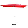 6.5FT × 10FT Patio Umbrella Outdoor Red Uv Protection - as Pic