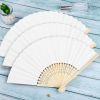 20/30/50pcs Hand-Painted Foldable Paper Fan White Folding Elegant Hand Fan Portable Party Wedding Supplies Gift Dance Fan Decor - 30PCS - China