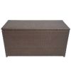 Patio Storage Box Brown 47.2"x19.7"x23.6" Poly Rattan - Brown