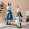 Cute Resin Rabbit Table Ornament Standing Rabbits Bunny Decorations Easter Party Home Garden Wedding Ornament Happy Easter Decor - 29 CM-B - CN