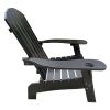 Outdoor or indoor Wood Adirondack chair with an hole to hold umbrella on the arm - Black