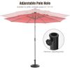 22Lbs Patio Resin Umbrella Base with Wicker Style for Outdoor Use - Bronze