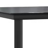 Patio Dining Table Black 63"x31.5"x29.1" Steel and Tempered Glass - Black