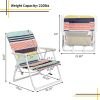 56*60*63cm 100kg Oxford Cloth White Iron Frame Beach Chair Color small size - as picture