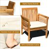 4 Pieces Outdoor Acacia Wood Sofa Furniture Set - as show