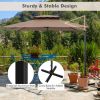 9.5 Feet Cantilever Patio Umbrella with 360° Rotation and Double Top - Coffee