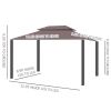 10ft x 13ft Patio Gazebo-Coffee-AS - as picture