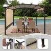 12 x 9 Ft Outdoor Pergola Retractable Shade Canopy Arched Gazebo with Adjustable Waterproof Sun Shade Pergola for Garden Lawn Deck (Beige) - as Pic