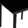 Patio Dining Table Black 55.1"x27.6"x29.1" Steel and Glass - Black