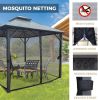 Outdoor Aluminum Hardtop Gazebo  with Netting;  10' x 10' - Double roof