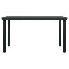 Patio Dining Table Black 55.1"x27.6"x29.1" Steel and Glass - Black