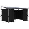 Gazebo with Curtain 13.3'x9.6'x8' Anthracite - Anthracite