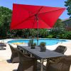 6.5FT × 10FT Patio Umbrella Outdoor Red Uv Protection - as Pic