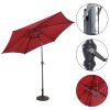 10 Feet Outdoor Patio Umbrella with Tilt Adjustment and Crank - wine