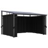 Gazebo with Curtain 13.3'x9.6'x8' Anthracite - Anthracite