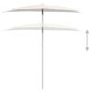 Garden Half Parasol with Pole 70.9"x35.4" Sand - Cream