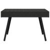 Foldable Side Table Black 23.6"x15.7"x15" Poly Rattan - Black