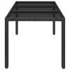 Patio Table with Glass Top Black 59.1"x35.4"x29.5" Poly Rattan - Black