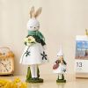 Cute Resin Rabbit Table Ornament Standing Rabbits Bunny Decorations Easter Party Home Garden Wedding Ornament Happy Easter Decor - 29 CM-A - CN