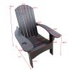 Outdoor or indoor Wood Adirondack chair with an hole to hold umbrella on the arm - Black