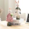 Cute Resin Rabbit Table Ornament Standing Rabbits Bunny Decorations Easter Party Home Garden Wedding Ornament Happy Easter Decor - 29 CM-B - CN