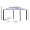 10' x 13' Patio Gazebo, Aluminum Frame, Outdoor Gazebo Canopy Shelter with Netting & Curtains, Garden, Lawn, Backyard and Deck, Gray - as Pic