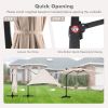 9.5 Feet Cantilever Patio Umbrella with 360° Rotation and Double Top - Beige