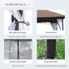 10ft x 10ft Outdoor Patio Gazebo Canopy Tent Coffee-AS - as picture