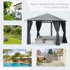 10ft x 10ft Patio Gazebo-Black-AS - as picture