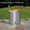 15 inch Smokeless Fire Pit Outdoor Wood Burning Portable Fire Pit Stainless Steel - as Pic